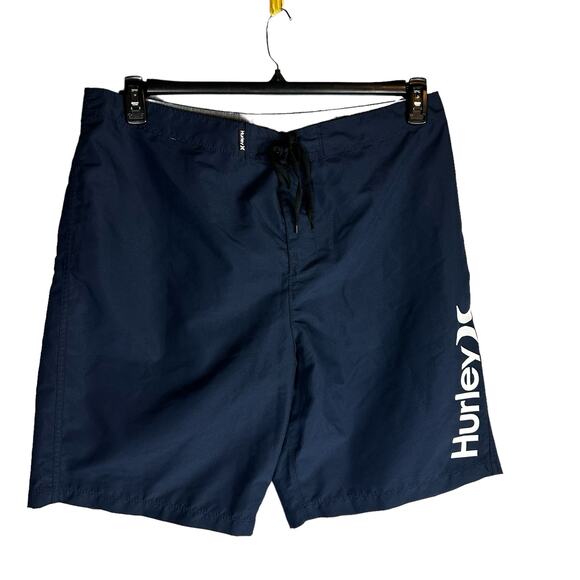 Hurley Mens Sz 38 Board Swim Short Blue Solid Beach Surfing - Picture 1 of 9